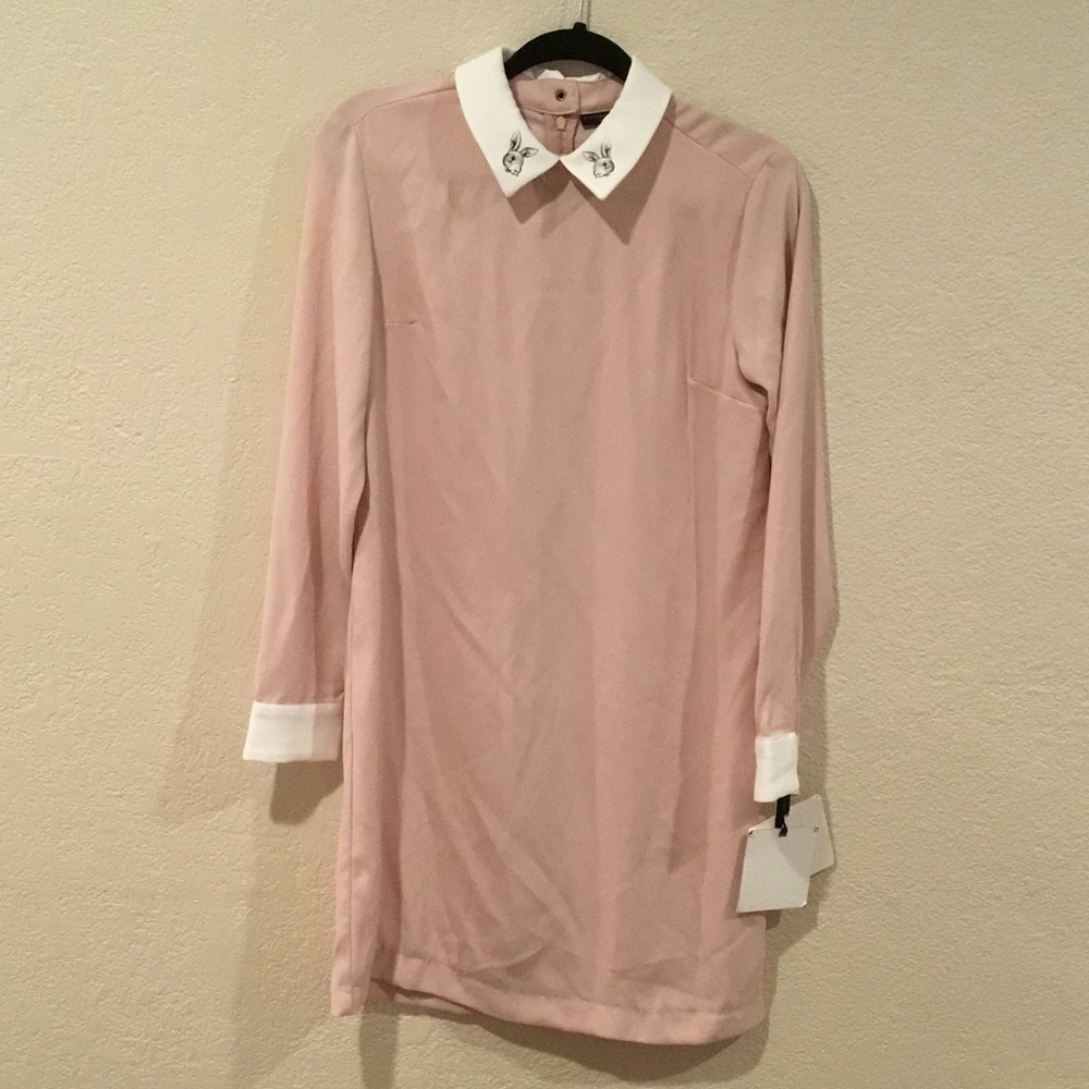 Victoria Beckham dress with rabbit print collar